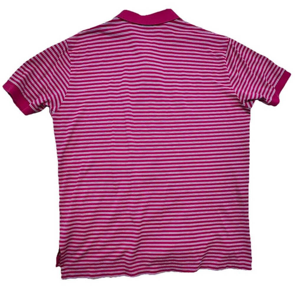 Polo Ralph Lauren Mens XL Pink Blue Striped Polo Shirt Green Polo Y2K Preppy - Picture 6 of 6